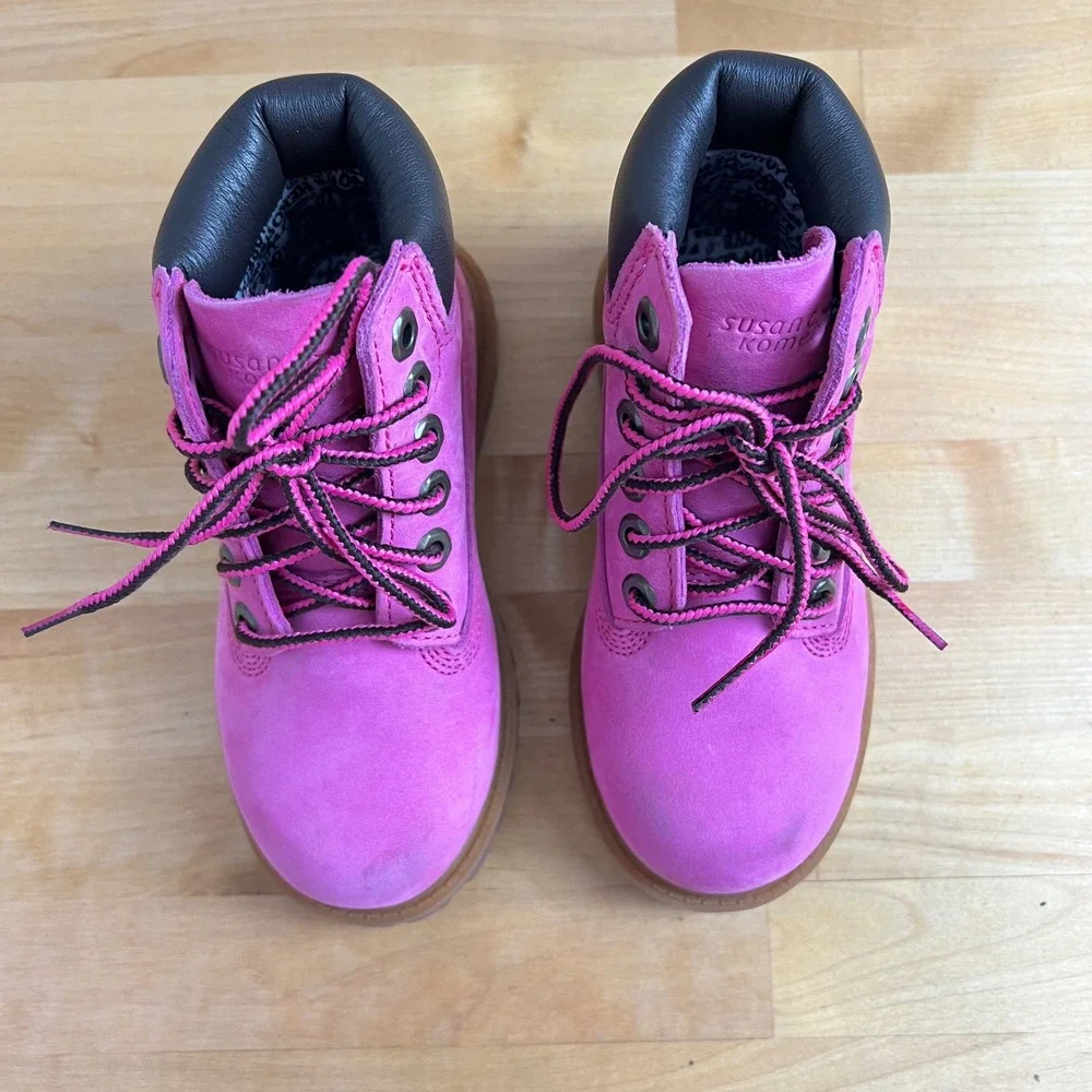 Timberland Pink Susan G Komen Waterproof High Top Boots Kids Toddler US 9‎